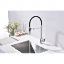 Смеситель для кухни Paulmark Magneto One Ma213188-BS с подключением к фильтру, гибким изливом, нержавеющая сталь