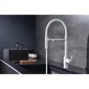 Смеситель для кухни Paulmark Magneto One Ma213188-WH с подключением к фильтру, гибким изливом, белый матовый