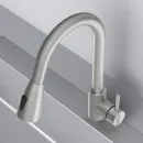 Смеситель для кухни AM.PM X-Joy S F85B07511 CoolStart, с выдвижным изливом, сатин