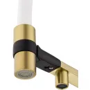 Смеситель для кухни Wonzon & Woghand WW-88458012-BG（MW) с подключением к фильтру, гибким изливом, золотой матовый
