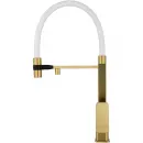 Смеситель для кухни Wonzon & Woghand WW-88458012-BG（MW) с подключением к фильтру, гибким изливом, золотой матовый