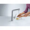 Смеситель для кухни, нержавеющая сталь Hansgrohe Metris Select M71 14883800