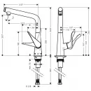 Смеситель для кухни, нержавеющая сталь Hansgrohe Metris Select M71 14883800