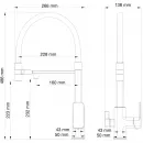 Смеситель для кухни Wonzon & Woghand WW-88458012-MB с подключением к фильтру, гибким изливом, черный матовый