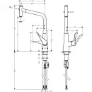 Смеситель для кухни 320 с выдвижным изливом Hansgrohe Metris Select M71 14884800