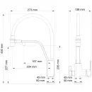 Смеситель для кухни Wonzon & Woghand WW-88458013-BG(MW) с подключением к фильтру, гибким изливом, золотой матовый