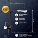 Смеситель для кухни Paini Cox Metallic Black HD44566CR1KM
