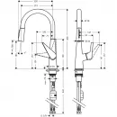 Смеситель для кухни, с выдвижным душем Hansgrohe Talis M51 72813800