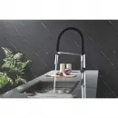 Смеситель для кухни Paulmark Barrel Ba214029-CR с гибким изливом, хром