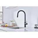 Смеситель для кухни Paulmark Galant Ga213077-AN с подключением к фильтру, выдвижным изливом, антрацит