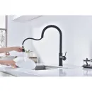 Смеситель для кухни Paulmark Galant Ga213077-AN с подключением к фильтру, выдвижным изливом, антрацит