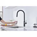 Смеситель для кухни Paulmark Galant Ga213077-AN с подключением к фильтру, выдвижным изливом, антрацит