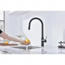 Смеситель для кухни Paulmark Galant Ga213077-AN с подключением к фильтру, выдвижным изливом, антрацит