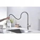 Смеситель для кухни Paulmark Galant Ga213077-BS с подключением к фильтру, выдвижным изливом, нержавеющая сталь