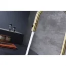 Смеситель для кухни Paulmark Galant Ga213077-SBG с подключением к фильтру, выдвижным изливом, светлое золото матовый