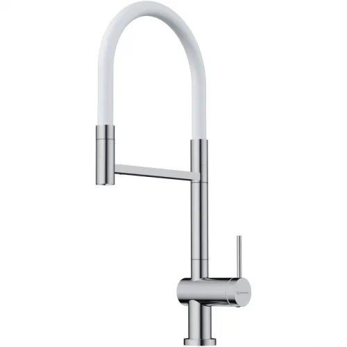 Смеситель для кухни Omoikiri Kanto-2 Plus-SB C-WH 4994400 с подключением к фильтру, гибким изливом, хром/белый