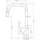 Смеситель для кухни Wonzon & Woghand WW-6018-BS с выдвижным изливом, никель матовый