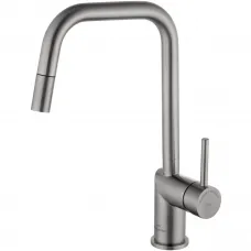 Смеситель для кухни Wonzon & Woghand WW-6018-BS с выдвижным изливом, никель матовый