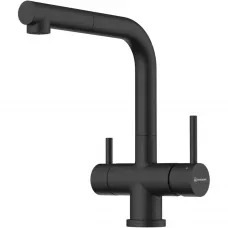 Смеситель для кухни Omoikiri Takamatsu-S-BL 4994570 с подключением к фильтру, выдвижным изливом, черный