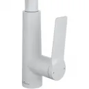 Смеситель для кухни Wonzon & Woghand WW-A20782-MW с выдвижным изливом, белый матовый