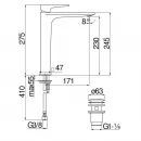 Смеситель для раковины Nobili Seven SE124128/2BM с донным клапаном, черный матовый