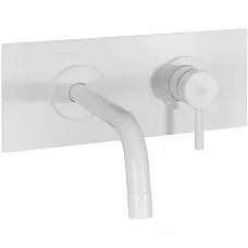 Смеситель для раковины Paffoni Light LIG105BO встраиваемый, без донного клапана, белый матовый