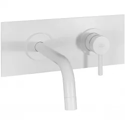 Смеситель для раковины Paffoni Light LIG105BO встраиваемый, без донного клапана, белый матовый