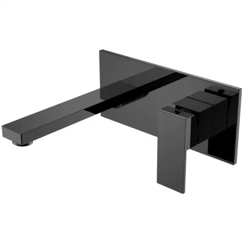 Смеситель для раковины Boheme Qubic 475-SGM встраиваемый, графит глянец