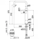Смеситель для раковины Nobili Velis VE125158/2FLP с донным клапаном, черный глянец
