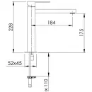 Смеситель для раковины Remer Q-Design QD11LNO без донного клапана, черный матовый