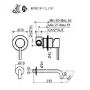 Смеситель для раковины Plumberia Selection IXO KITXO1135CS210 встраиваемый, без донного клапана, матовый хром