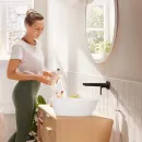 Смеситель для раковины Hansgrohe Rebris S 72528670 встраиваемый, с выпуском, черный матовый