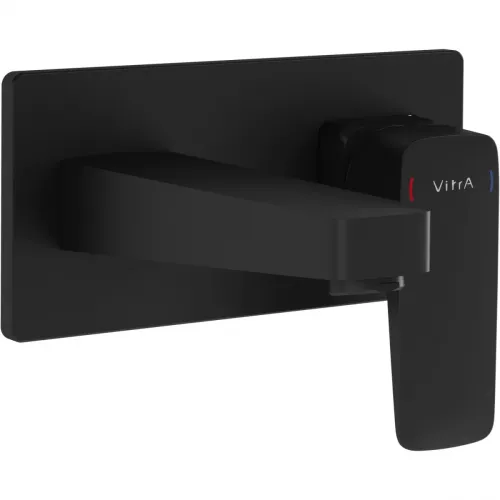 Смеситель для раковины VitrA Root Square A4273836EXP встраиваемый, без донного клапана, черный матовый