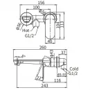 Смеситель для раковины Arrow ARM12848 встраиваемый, без донного клапана, хром