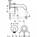 Смеситель для раковины Hansgrohe Tecturis S 73350000 встраиваемый, с выпуском, хром