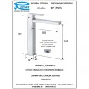 Смеситель для раковины Remer Q-Design QD10LXL с донным клапаном, хром
