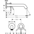 Смеситель для раковины Hansgrohe Tecturis S 73351000 встраиваемый, с выпуском, хром