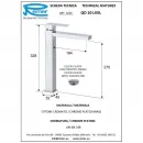 Смеситель для раковины Remer Q-Design QD10LXXL с донным клапаном, хром