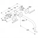 Смеситель для раковины Kludi Nova Fonte Puristic 201460515 встраиваемый, без донного клапана, хром