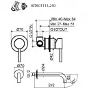 Смеситель для раковины Plumberia Selection IXO KITXO1135OR250 встраиваемый, без донного клапана, золотой