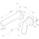 Смеситель для раковины Am.Pm X-Joy F85A72622 встраиваемый, без донного клапана, черный матовый