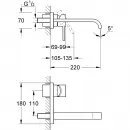 Смеситель для раковины Grohe Allure 19386000 встраиваемый, без донного клапана, хром