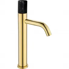 Смеситель для раковины Boheme Stick Mramor 122-G-MR-BLACK золотой/черный
