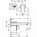 Смеситель для раковины Hansgrohe Rebris E 72568670 встраиваемый, с выпуском, черный матовый