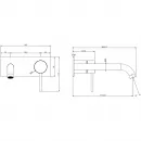 Смеситель для раковины Gessi Gessi316 54090#299 встраиваемый, без донного клапана, черный матовый