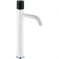 Смеситель для раковины Boheme Stick Mramor 122-W-MR-BLACK белый глянец/черный