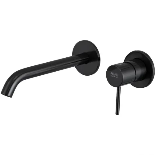 Смеситель для раковины Remer X Style X15PLCFP встраиваемый, без донного клапана, черный хром матовый