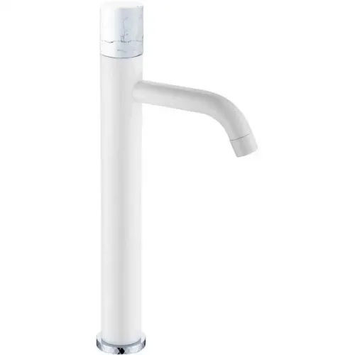Смеситель для раковины Boheme Stick Mramor 122-W-MR-WHITE белый глянец