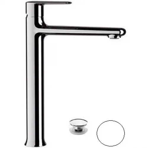 Смеситель для раковины Remer Vanity V10LBO с донным клапаном, белый матовый