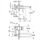 Смеситель для раковины Grohe BauLoop New 20289001 встраиваемый, без донного клапана, хром